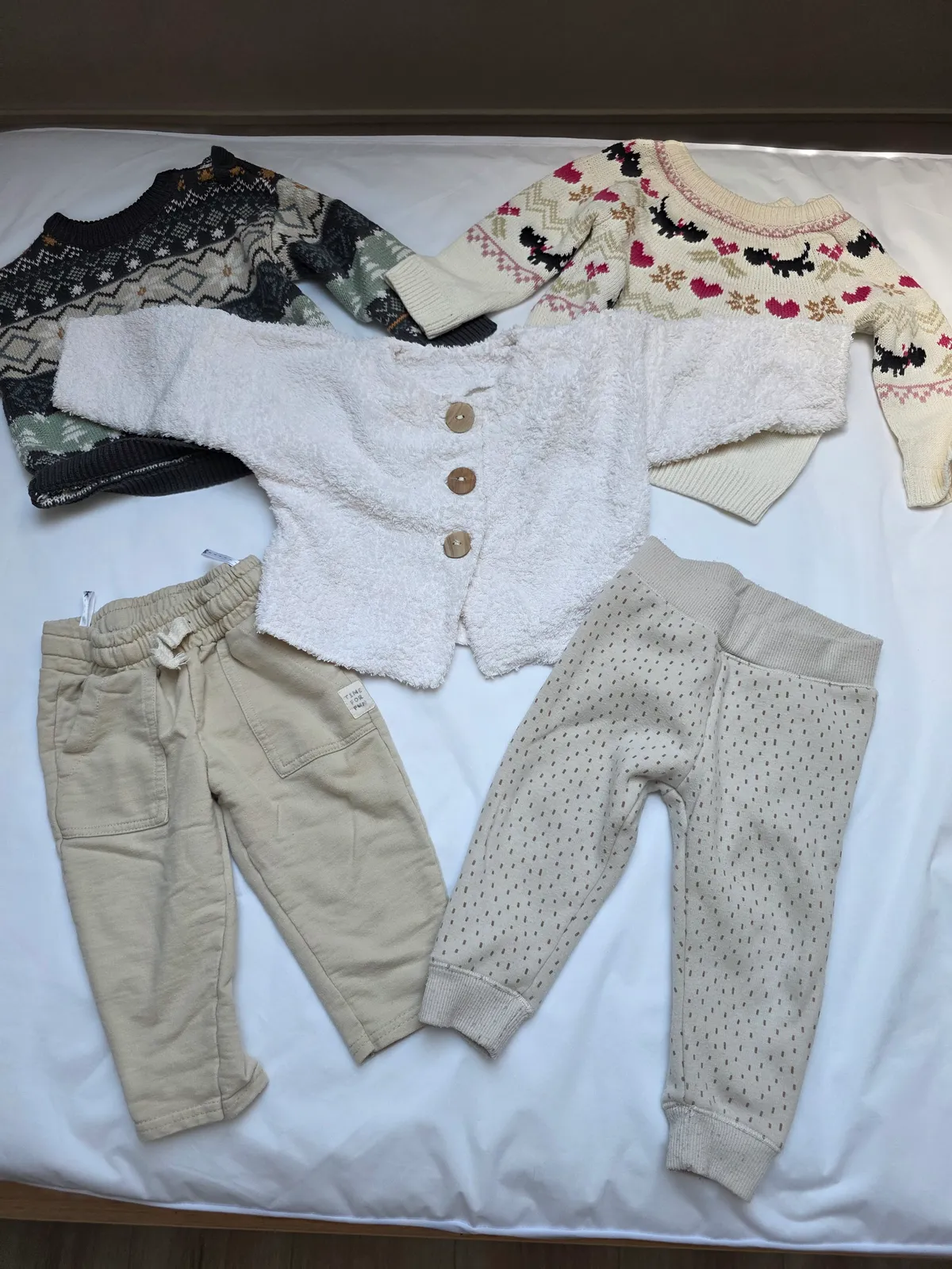 Winterpakket voor baby's – 3 truien + 2 broeken, maat 74, unisex