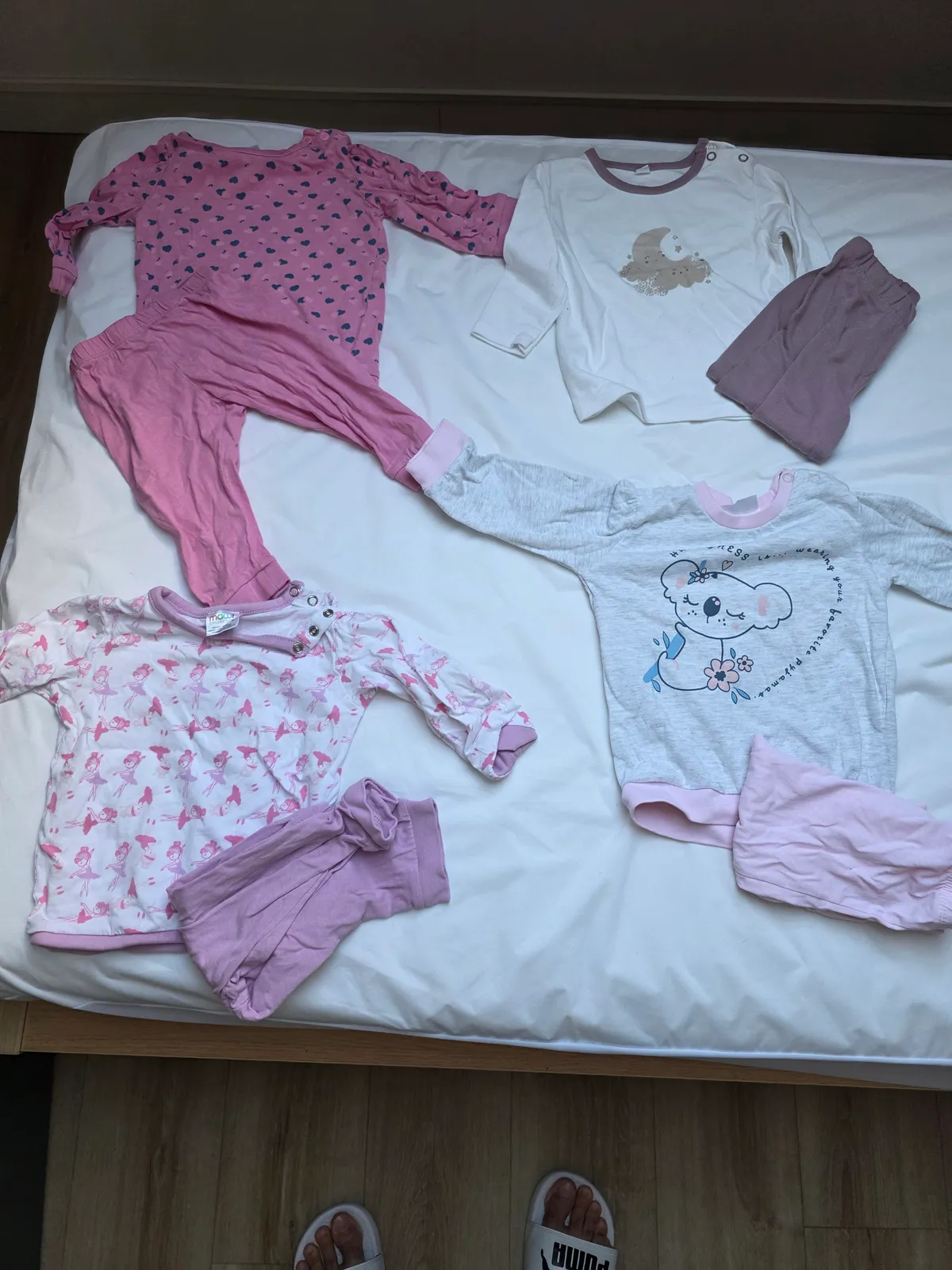 Baby Pajama Bundle – 4 Pyjama Sets + 3 Footed Sleepsuits, Sizes 74/76