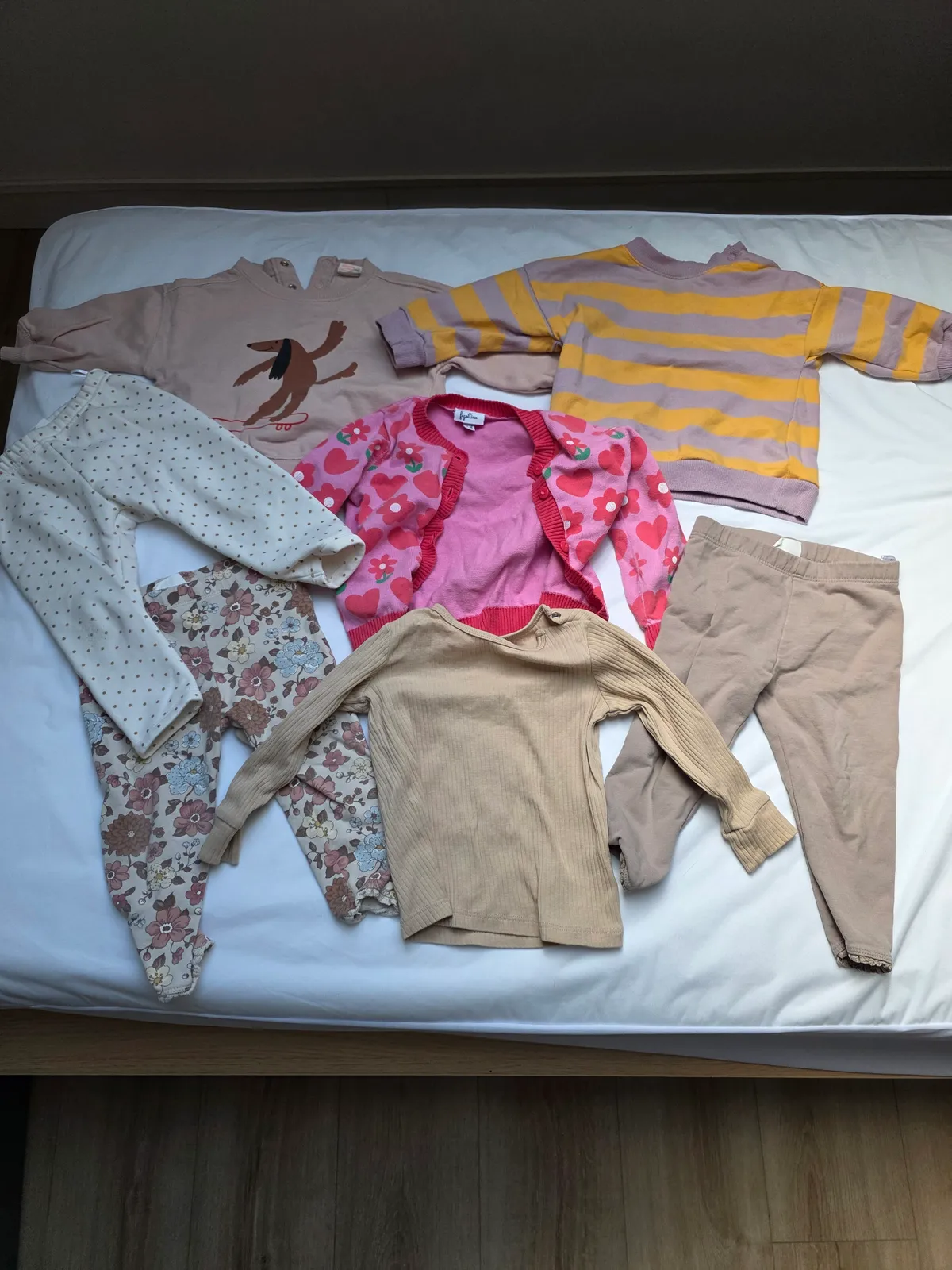Baby Girl Tops & Leggings Bundle – 7 Pieces, Sizes 74/80