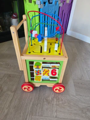 Wooden Activity Cube Baby Walker – 5-in-1 Learning Toy 1