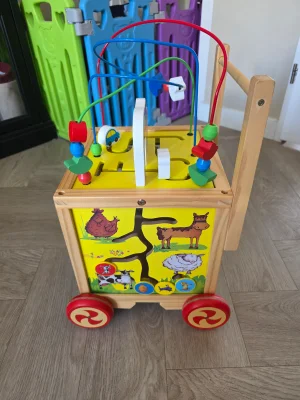 Wooden Activity Cube Baby Walker – 5-in-1 Learning Toy 3